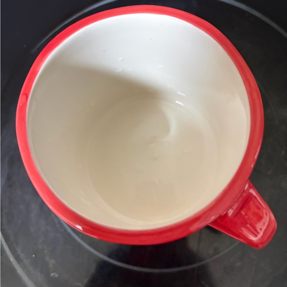 Anthropologie hand painted Red Ceramic Monogram 'E' Mug - Picture 2 of 3